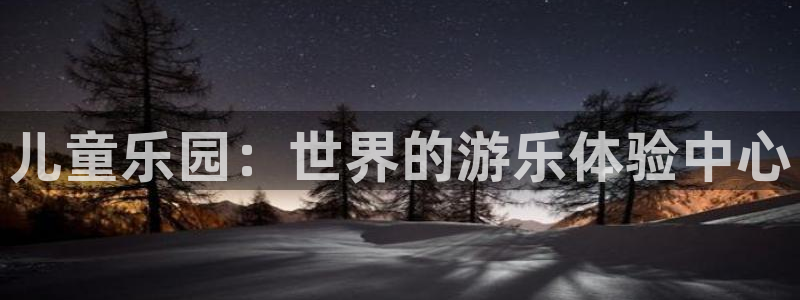 先锋娱乐平台：儿童乐园：世界的游乐体验中心